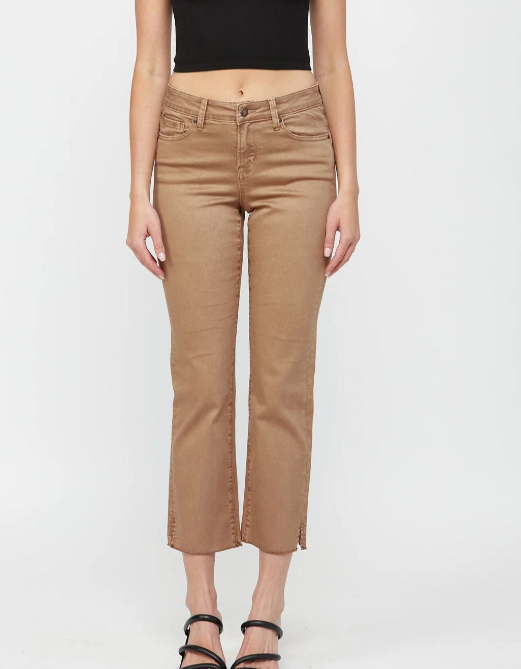 Mica Brown Crop Straight Leg