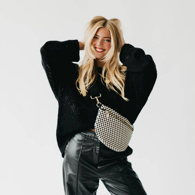 Westlyn Woven Bum Bag Checkered Black